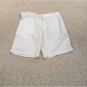 Jordan Craig Seersucker Shorts Mens 36 Gray White Stripe Beach Coastal Resort